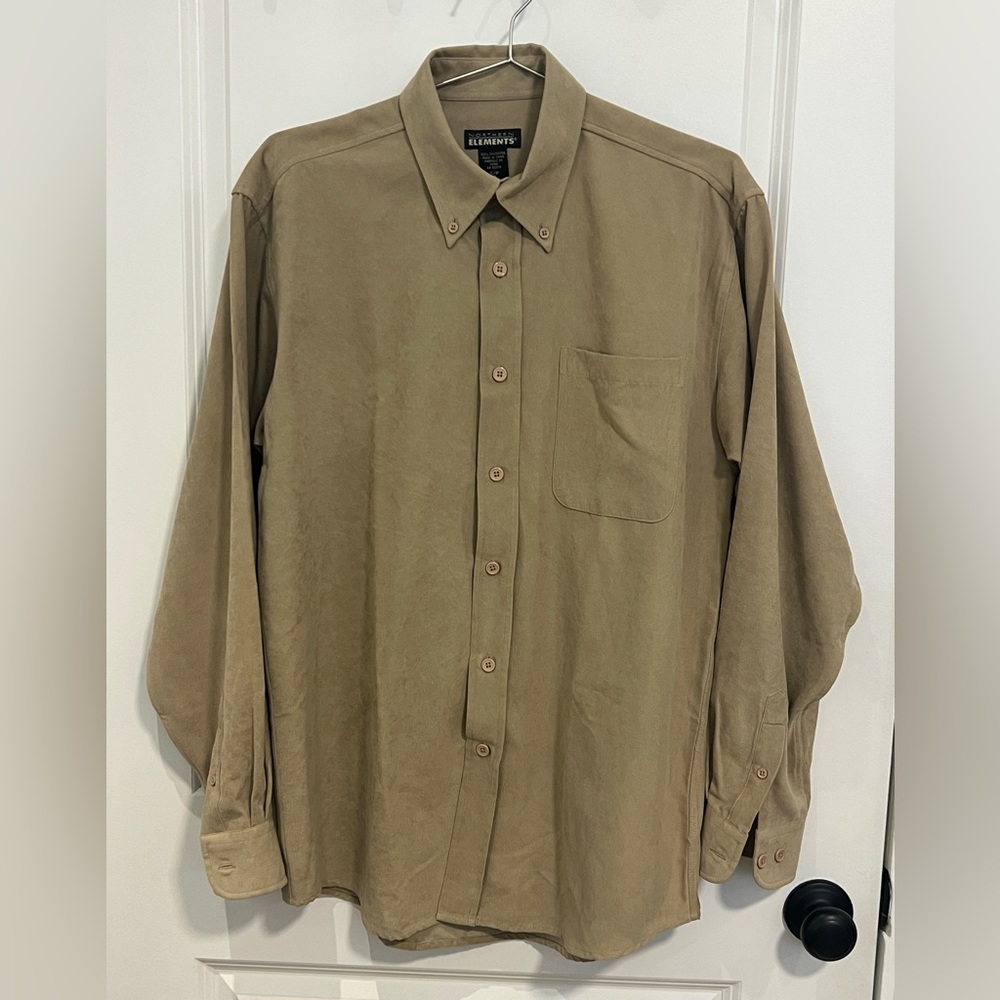 VINTAGE Faux Suede Soft Finish Button Down Shirt Size US Small Men’s